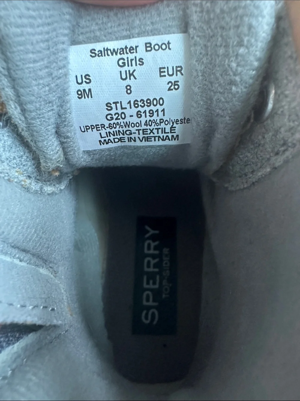 Sperry Kids Gray and Tan Duck Boots